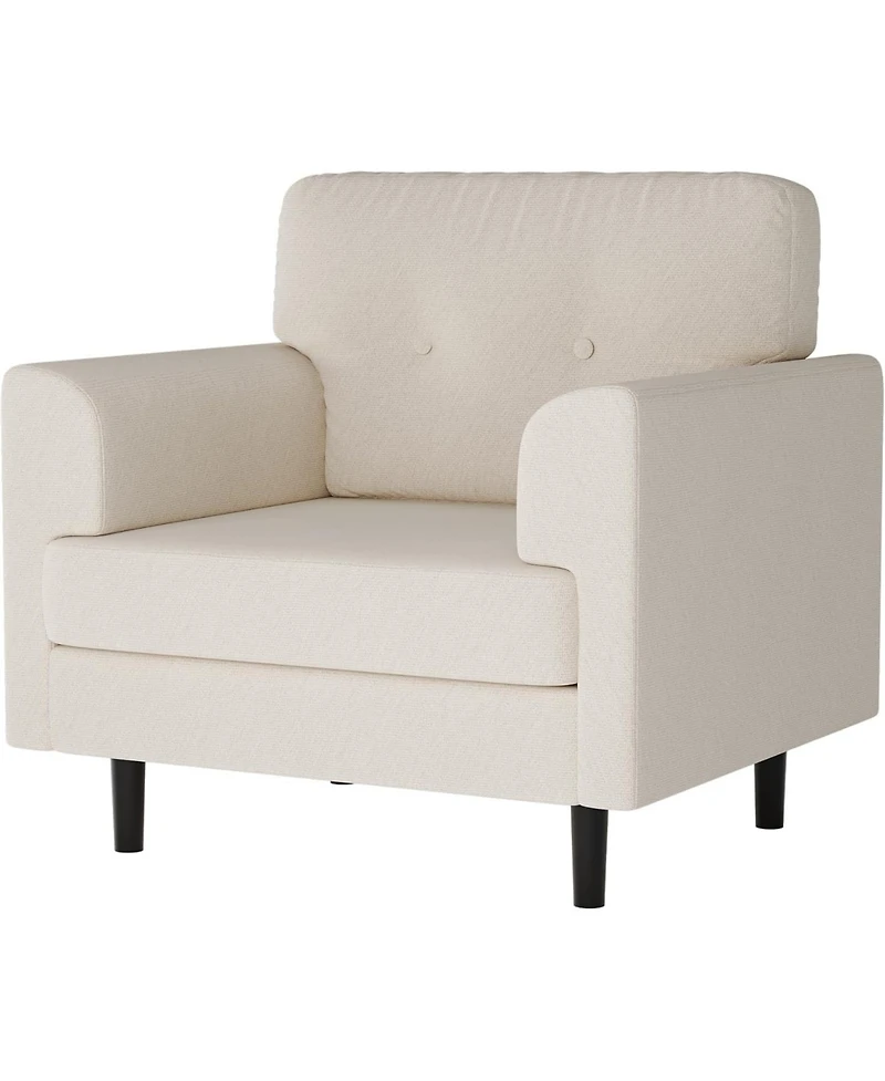 gaomon Single Sofa Armchair,38" Linen Upholstered Armrest Accent Chair with High-Density Foam and Fixed Armrests,Comfy Reading Chair for Living R