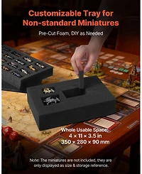 Mecale Miniature Figure Storage Bag Fits 58 Infantry Minis with 3 Foam Layers and Shoulder Strap