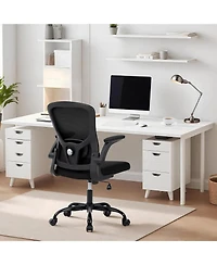 gaomon Ergonomic Office Chair with Lumbar Support,Mesh High Back Rolling Computer Chair for Desk,Comfy Flip-up Arms Chair for Home Office