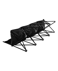 Mecale 4-Seat Portable Folding Sports Bench with Backrest and Carry Bag