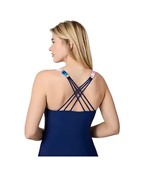 Free Country Women's Notch Front Tankini Top