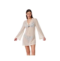 Profile by Gottex Women's Plantopia Crochet Mini Dress Cover-Up