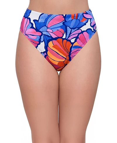 S3 Apparel Women's Smoothing High Leg Rise Swimsuit Bikini Bottoms - Onyx Black