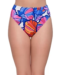 S3 Apparel Women's Smoothing High Leg Rise Swimsuit Bikini Bottoms - Onyx Black