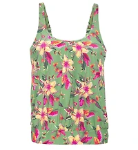 Lascana Women's Tropical Print Oversized Tankini Swimsuit Top