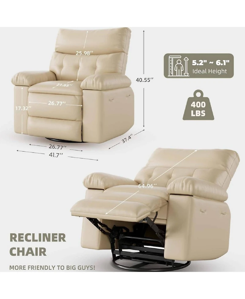gaomon Oversized Manual Recliner Sofa Chair for Living Room, Bedroom