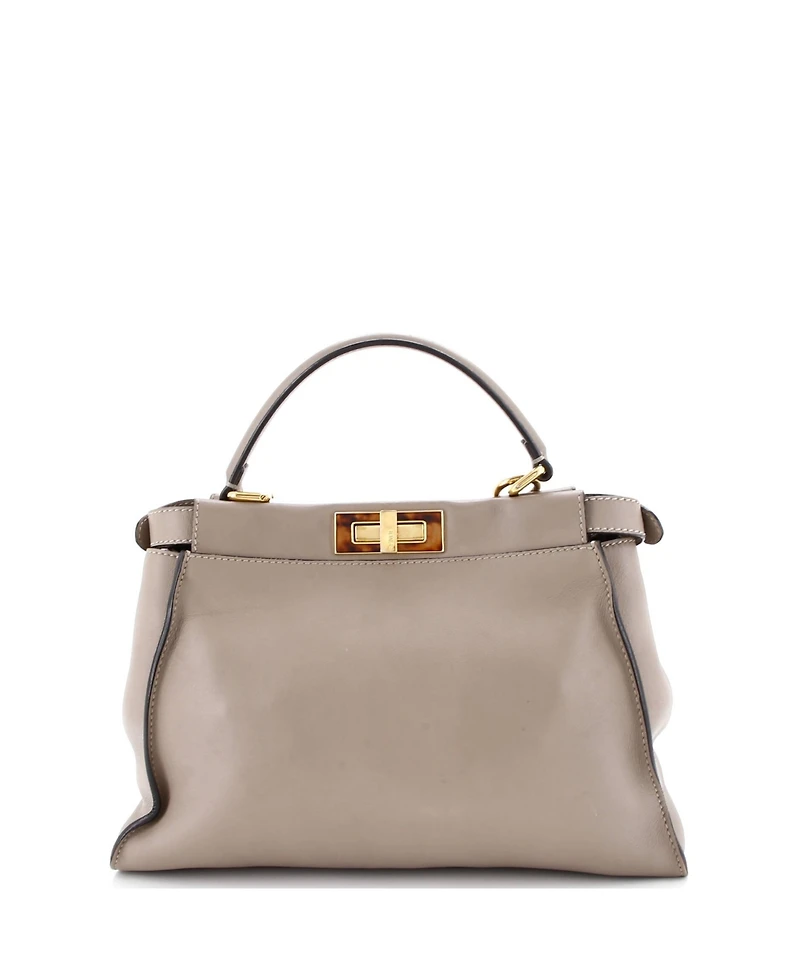Pre-Owned Fendi Regular Peekaboo Bag Leather with Plexiglass Detail