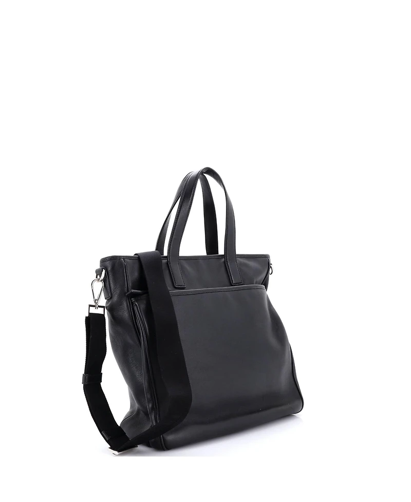 Pre-Owned Prada Medium Convertible Front Pocket Briefcase Tote Leather