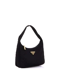 Pre-Owned Prada Small Hobo Quilted Tessuto