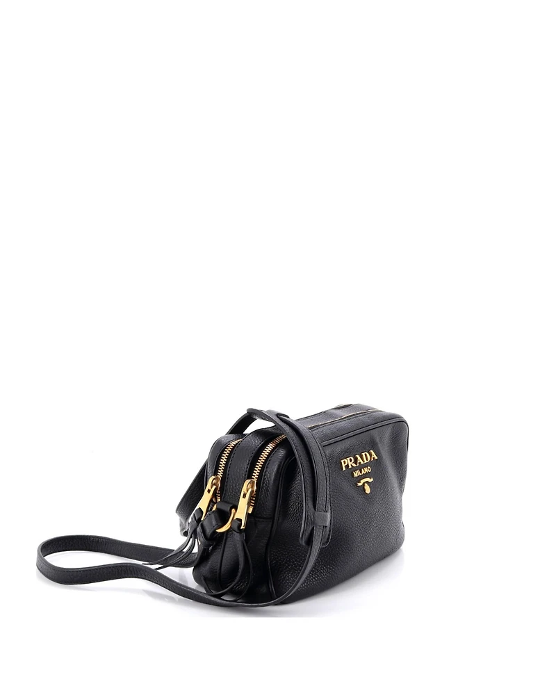 Pre-Owned Prada Dual Strap Double Zip Camera Bag Vitello Daino