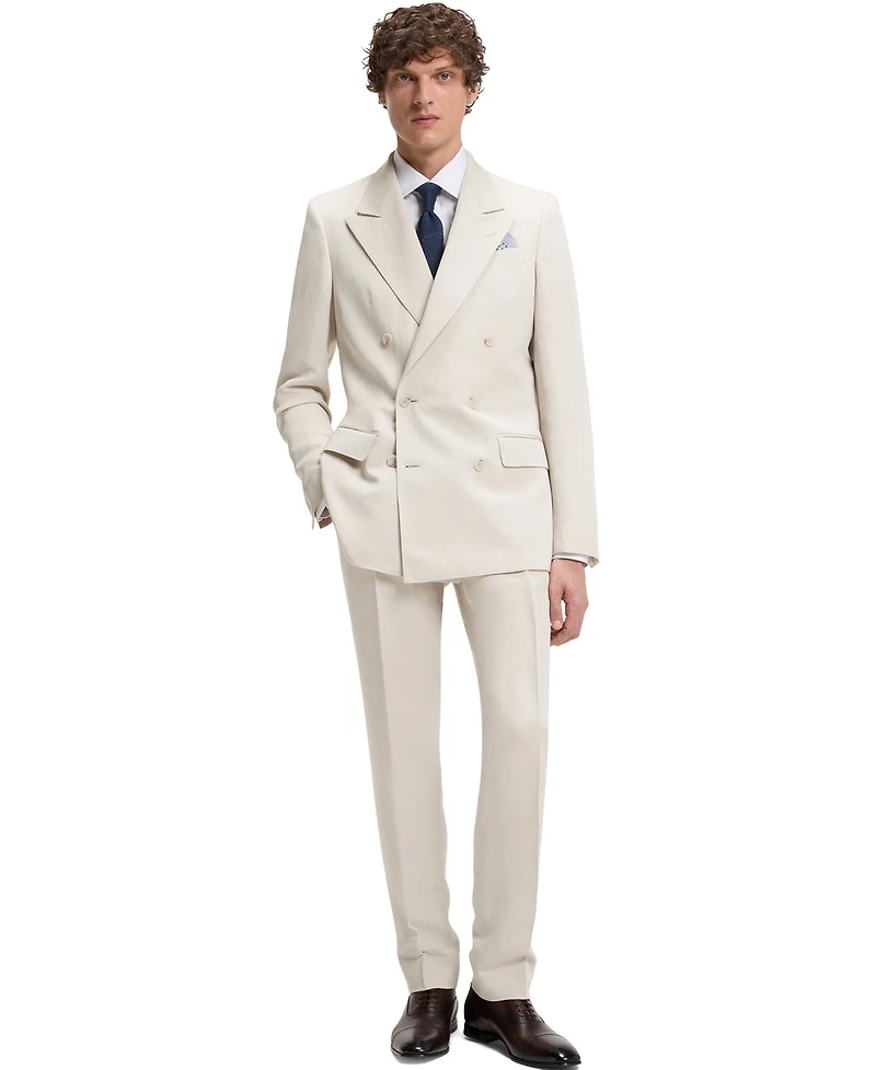 Boss By Hugo x Beckham Men's Micro Pattern Slim-Fit Pants