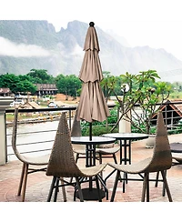 Gymax 10ft 3 Tier Patio Market Umbrella Aluminum Shade Shelter Double Vented Turquoise