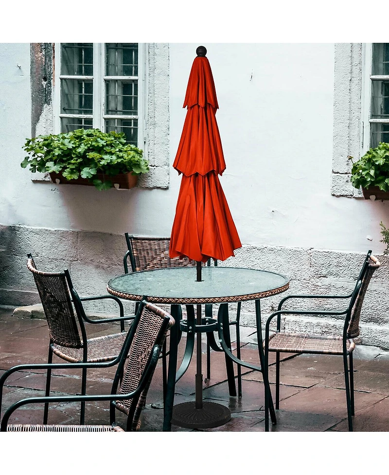 Gymax 10ft 3 Tier Patio Market Umbrella Aluminum Shade Shelter Double Vented Turquoise