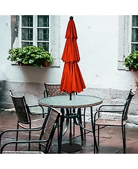 Gymax 10ft 3 Tier Patio Market Umbrella Aluminum Shade Shelter Double Vented Turquoise