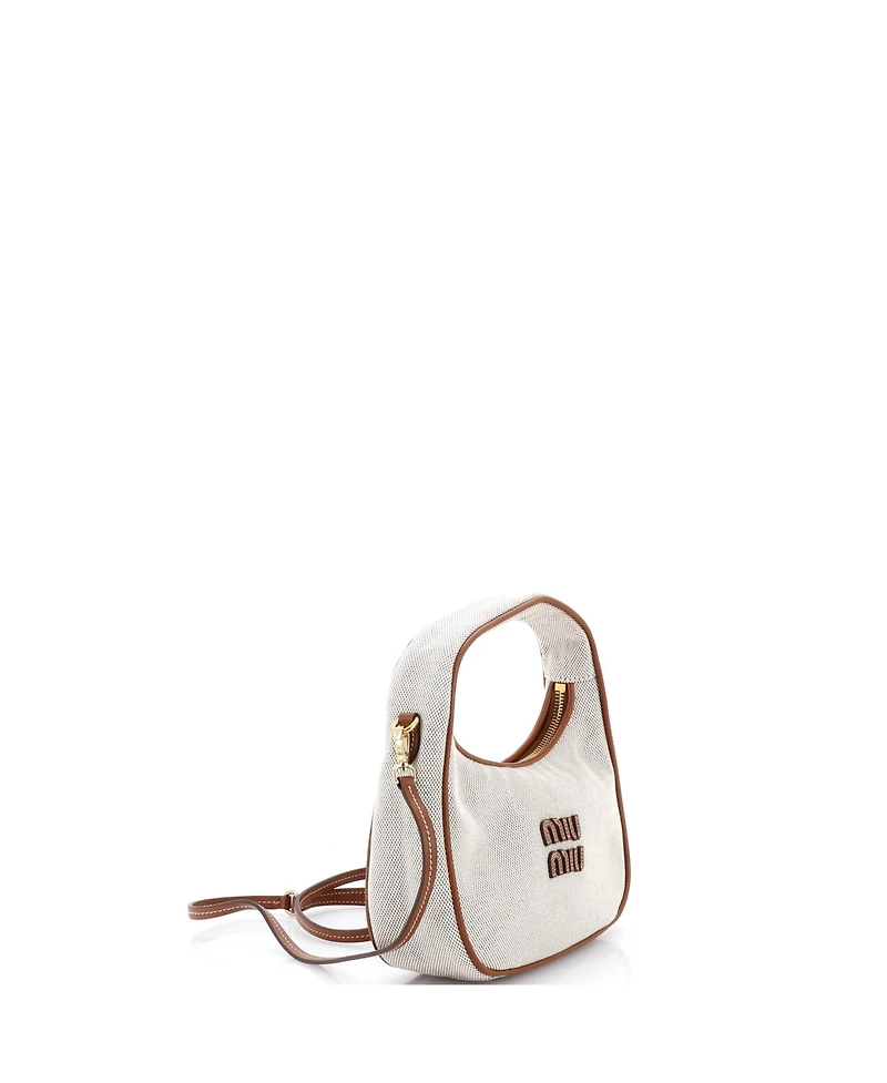 Pre-Owned Miu Miu Mini Wander Hobo Canvas