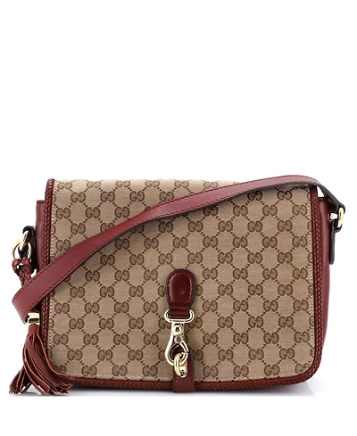 Pre-Owned Gucci Medium Marrakech Messenger Bag Gg Canvas with Leather