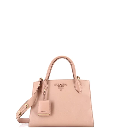 Pre-Owned Prada Medium Monochrome Tote Saffiano with City Calf