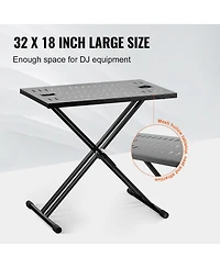 Mecale 32 x 20 Inch Portable Dj Table Stand with Adjustable Height and Foldable Frame