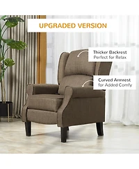 Boyel Living Vibration Massage Recliner Chair with Heat Linen Fabric Push Back Room Sofa