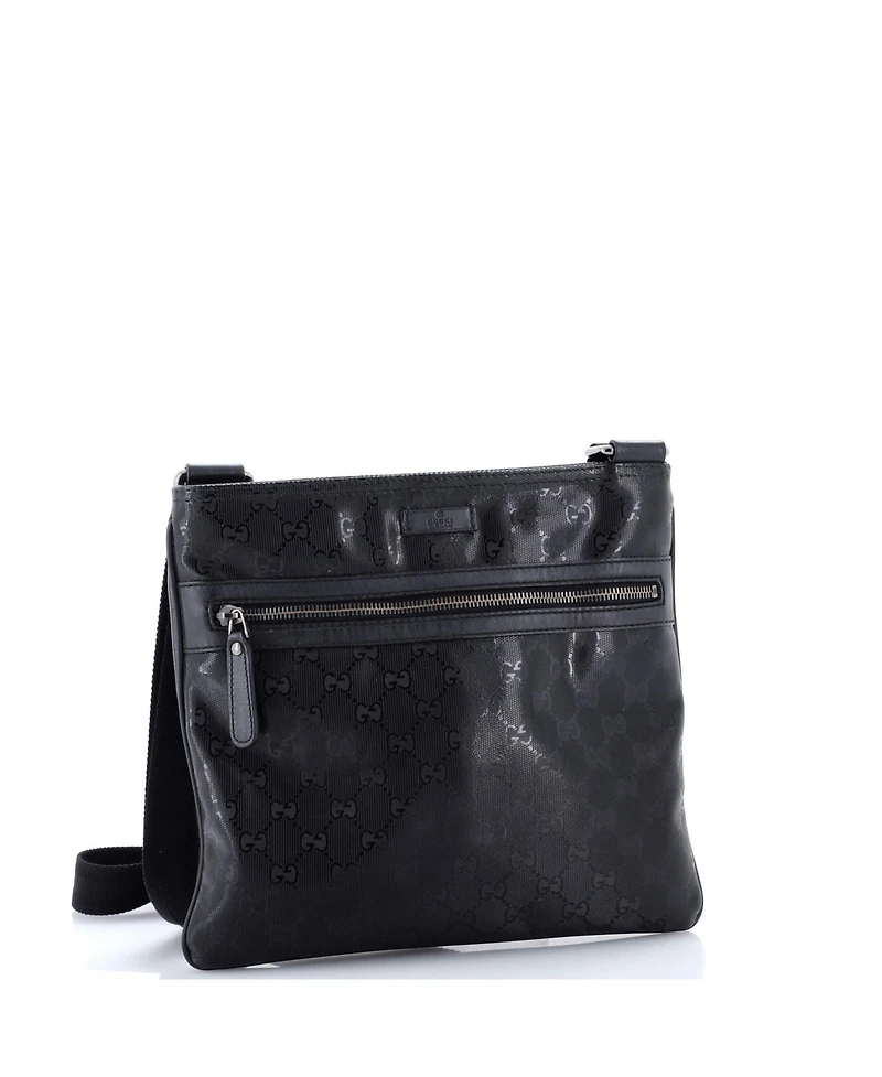 Pre-Owned Gucci Medium Front Zip Flat Messenger Bag Gg Imprime