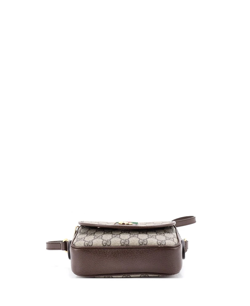 Pre-Owned Gucci Mini Ophidia Flap Shoulder Bag Gg Coated Canvas