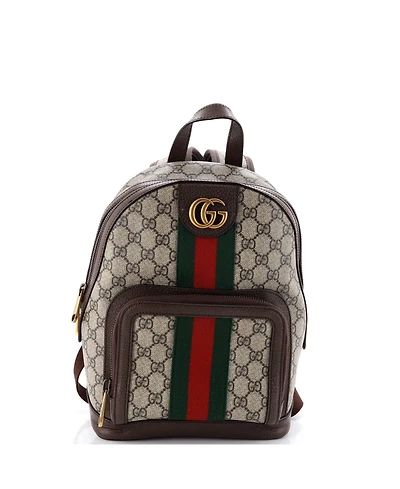 Pre-Owned Gucci Small Ophidia Backpack Gg Coated Canvas and Leather