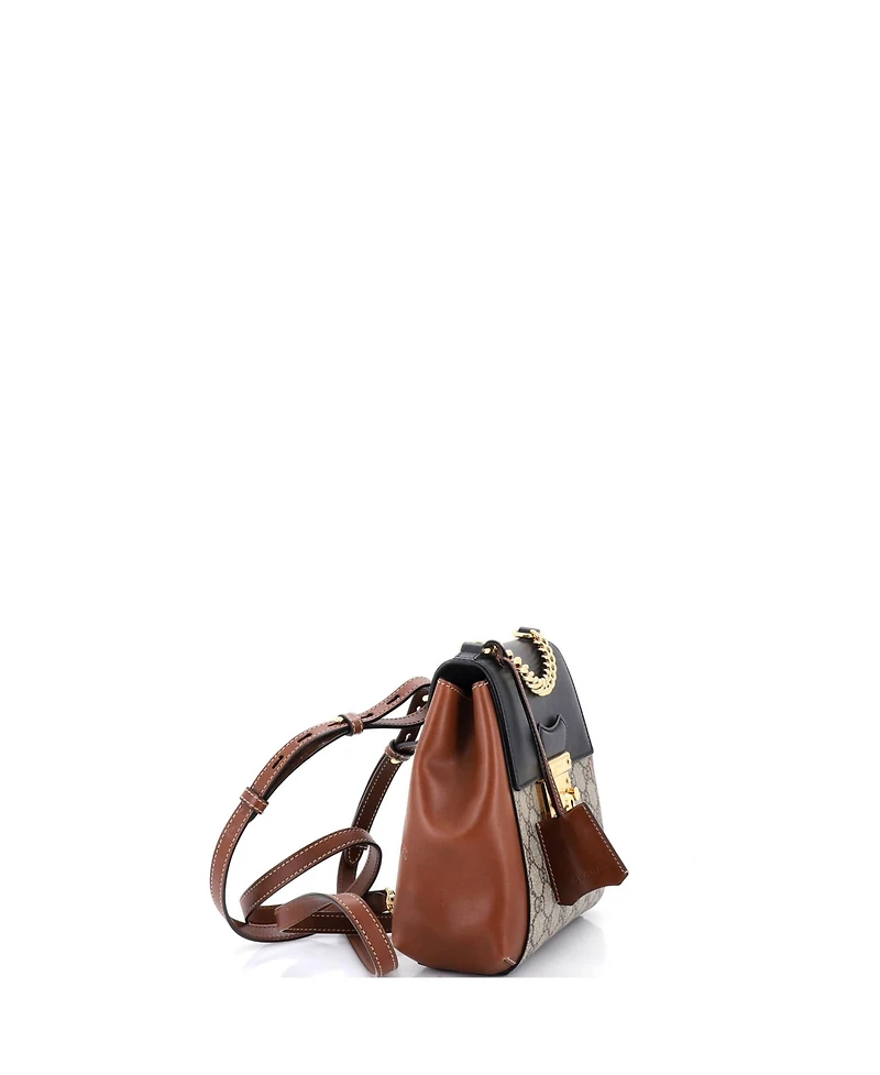 Pre-Owned Gucci Mini Padlock Backpack Gg Coated Canvas and Leather