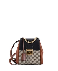 Pre-Owned Gucci Mini Padlock Backpack Gg Coated Canvas and Leather