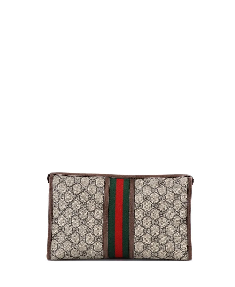 Pre-Owned Gucci Large Ophidia Toiletry Pouch Gg Coated Canvas