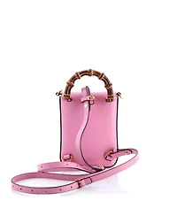 Pre-Owned Gucci Mini Bamboo Top Handle Backpack Leather