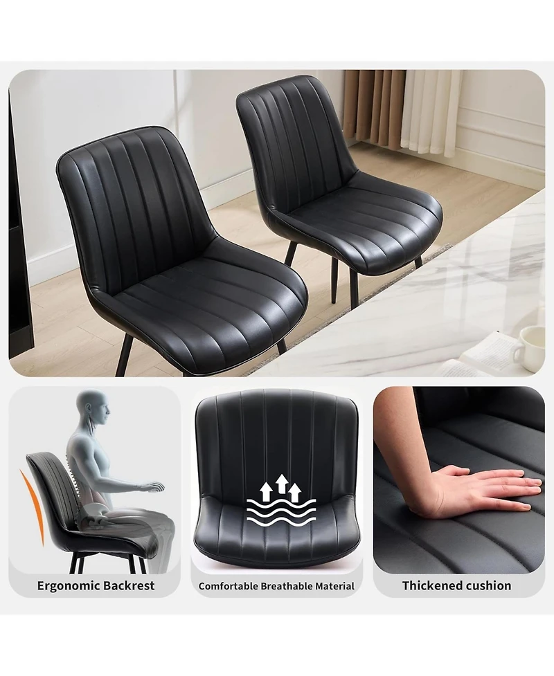 gaomon 2 Pc. Upholstered Metal Dining Chairs Set