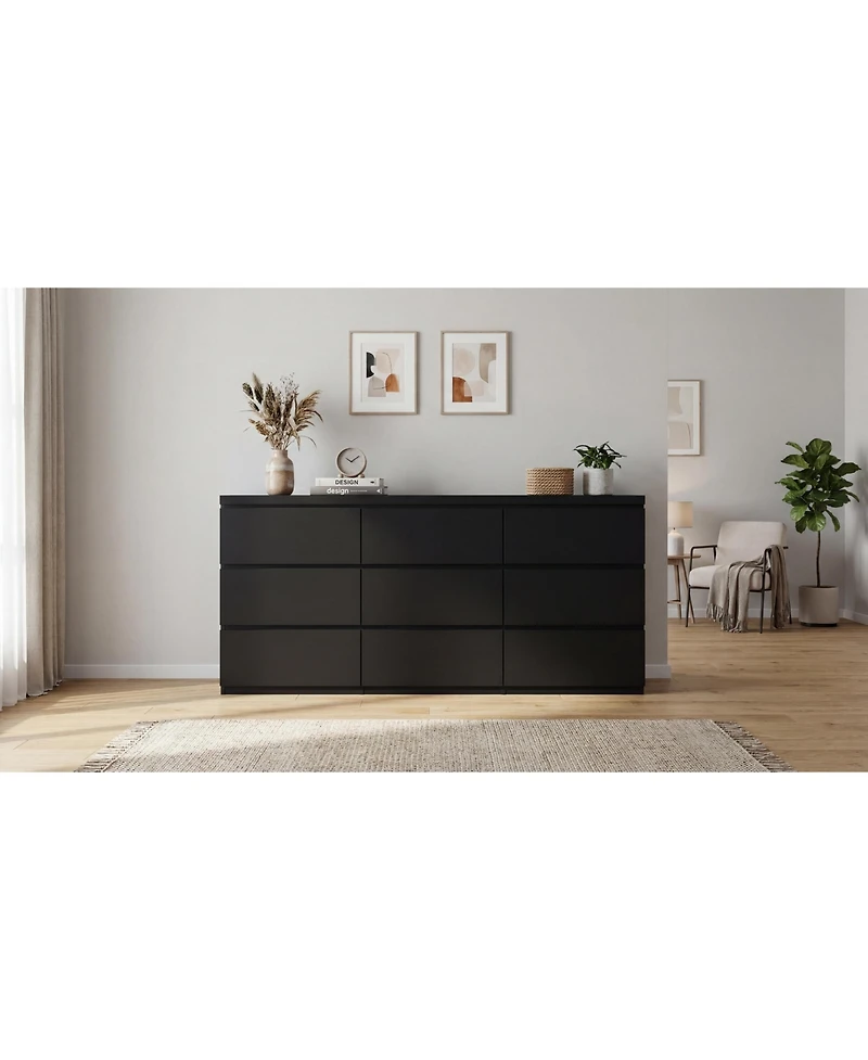 Flynama Multi Purpose Wooden Dresser 63 Inch Wide for Bedroom Living Room Closet Office