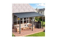 Aecojoy 14' x 8' Metal Hardtop Lean-To Feature Gazebo/Pergola