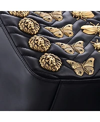 Pre-Owned Gucci Small Gg Marmont Backpack Embellished Matelasse Leather