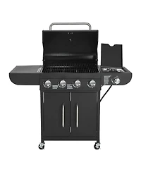 Ecooso 4-Burner Propane Gas Grill with Side Burner, 425 Sq. In. Cooking Area, 52,000 Btu