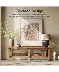 Tribesigns Solid Wood Entryway Bench, 63" End of Bed Bench with Shoe Storage Rack, Farmhouse Narrow Seating