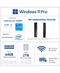 Hp ProDesk 400 Mini Desktop Intel Core i5 64GB Ram Intel Uhd Graphics 2TB Ssd Storage Windows 11 Pro