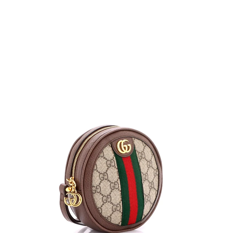 Pre-Owned Gucci Mini Ophidia Round Backpack Gg Coated Canvas