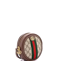 Pre-Owned Gucci Mini Ophidia Round Backpack Gg Coated Canvas