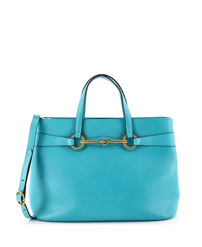Pre-Owned Gucci Medium Bright Bit Convertible Tote Leather