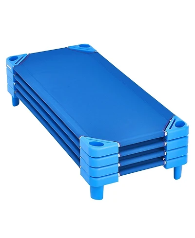 Gouun Pack of 4 Stackable Kiddie Nap Cots for Daycare and Preschool