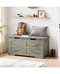 gaomon Wooden Toy Chest & Storage Bench, Safety Hinge for Kids Room