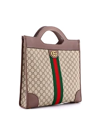 Pre-Owned Gucci Medium Ophidia Cut Out Handle Tote Gg Coated Canvas