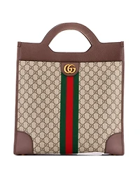 Pre-Owned Gucci Medium Ophidia Cut Out Handle Tote Gg Coated Canvas