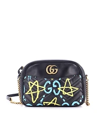 Pre-Owned Gucci Medium Gg Marmont Shoulder Bag GucciGhost Matelasse Leather