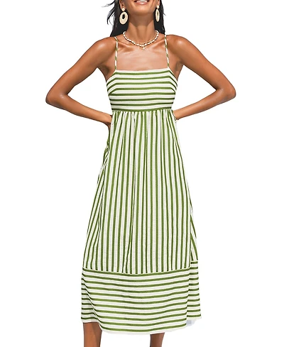 Cupshe Women's So Grounding Striped Maxi Beach Dress