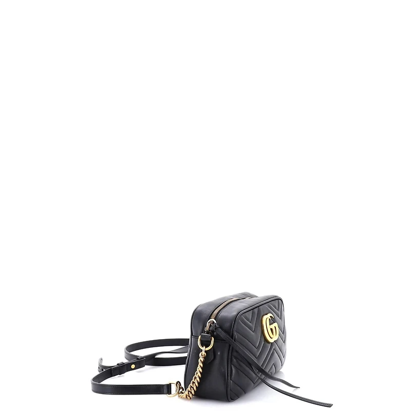 Pre-Owned Gucci Small Gg Marmont Shoulder Bag Matelasse Leather