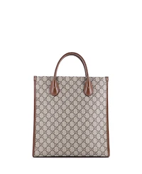 Pre-Owned Gucci Vertical Interlocking G Tote Gg Coated Canvas
