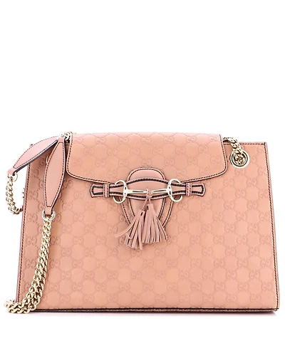 Pre-Owned Gucci Large Emily Chain Flap Shoulder Bag Guccissima Leather