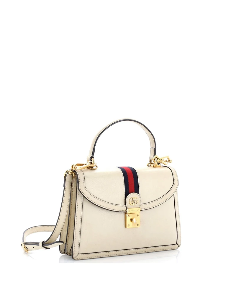 Pre-Owned Gucci Small Ophidia Flap Top Handle Bag Leather